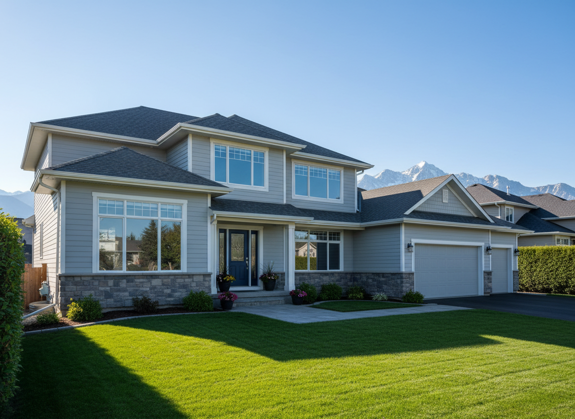 Well-maintained Calgary home with a manicured lawn and clean exterior